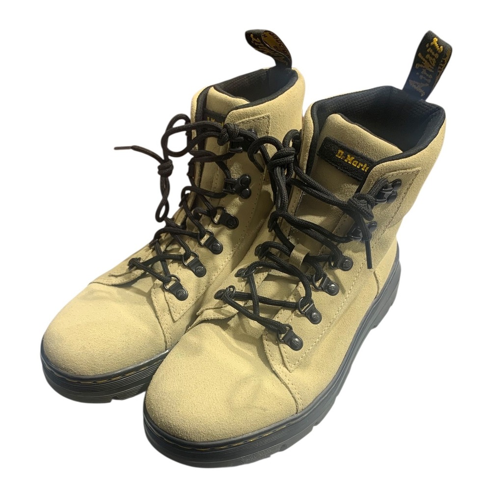 Dr. Martens AirWair Combs Suede Women's Combat Boot Cream SZ US L 9